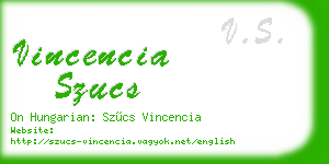 vincencia szucs business card